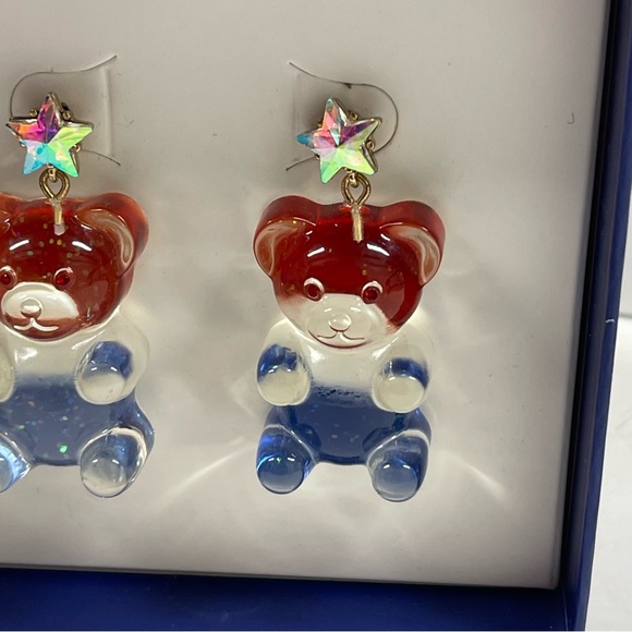 🐻BETSEY JOHNSON GLITTER GUMMY BEAR EARRINGS - Picture 7 of 7
